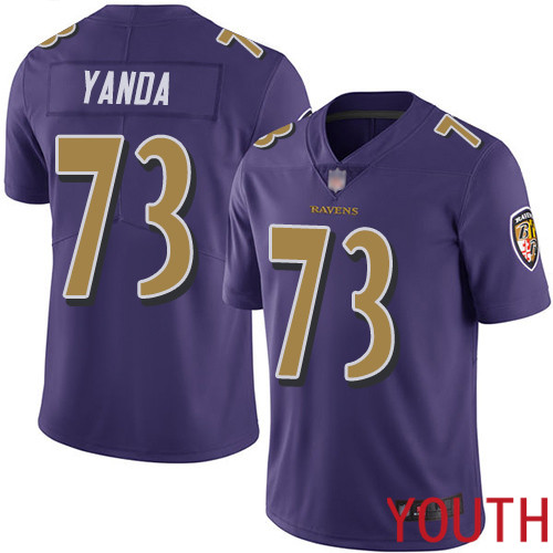 Baltimore Ravens Limited Purple Youth Marshal Yanda Jersey NFL Football 73 Rush Vapor Untouchable